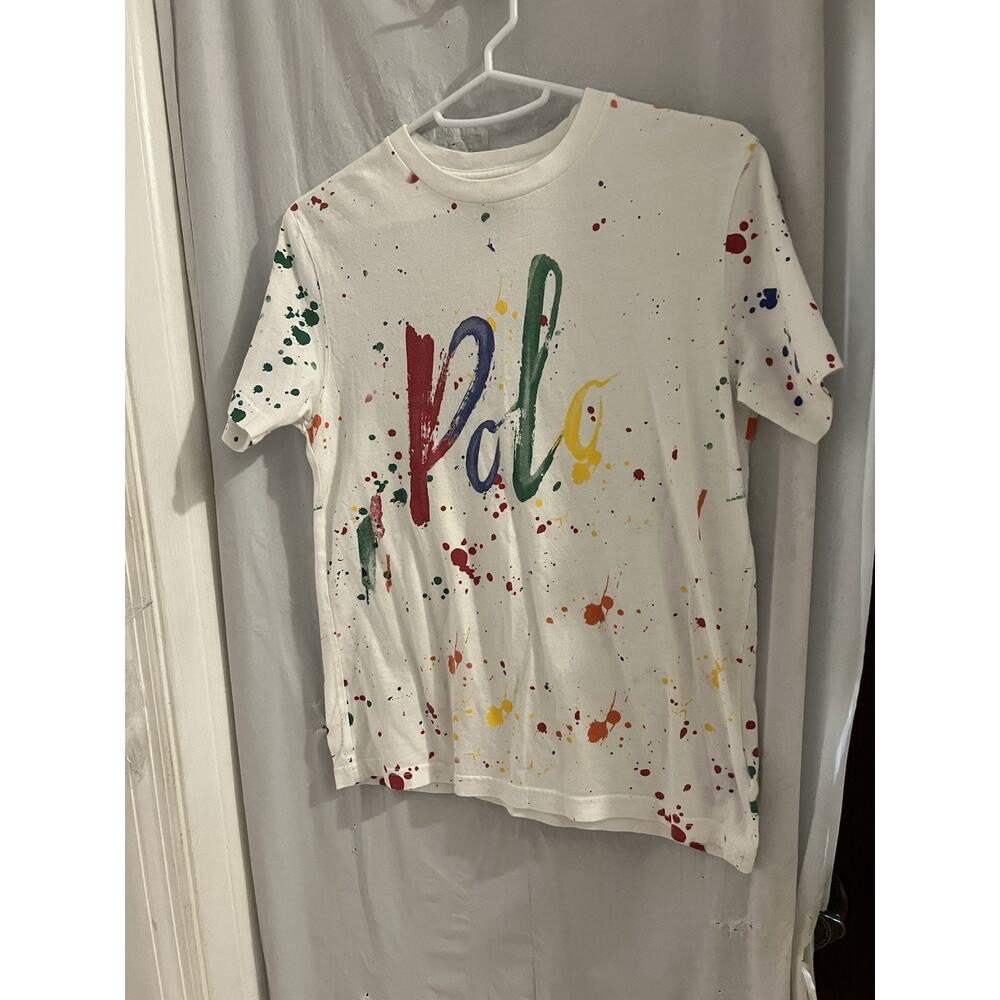 Polo Ralph Lauren Kids Paint Splatter Logo Tee Sz M-10/12